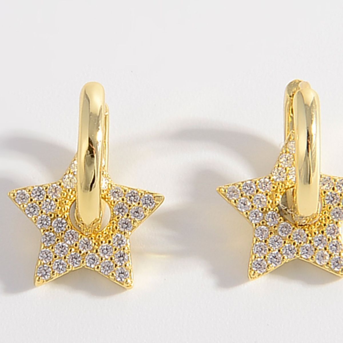 925 Sterling Silver Zircon Star Earrings