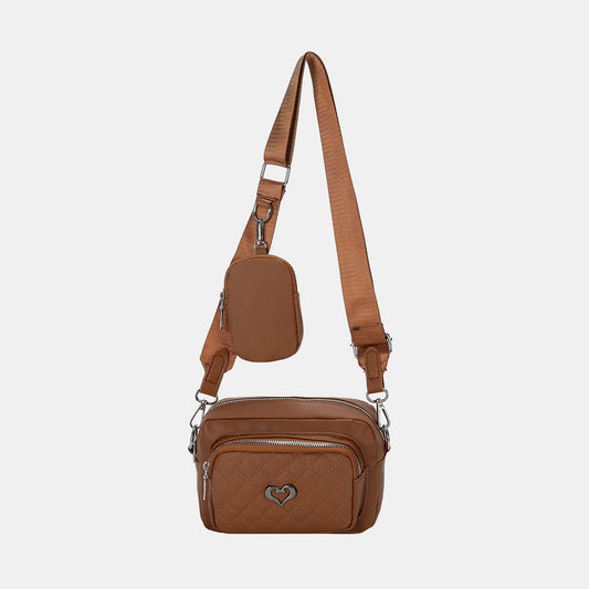 PU Leather Adjustable Strap Crossbody Bag