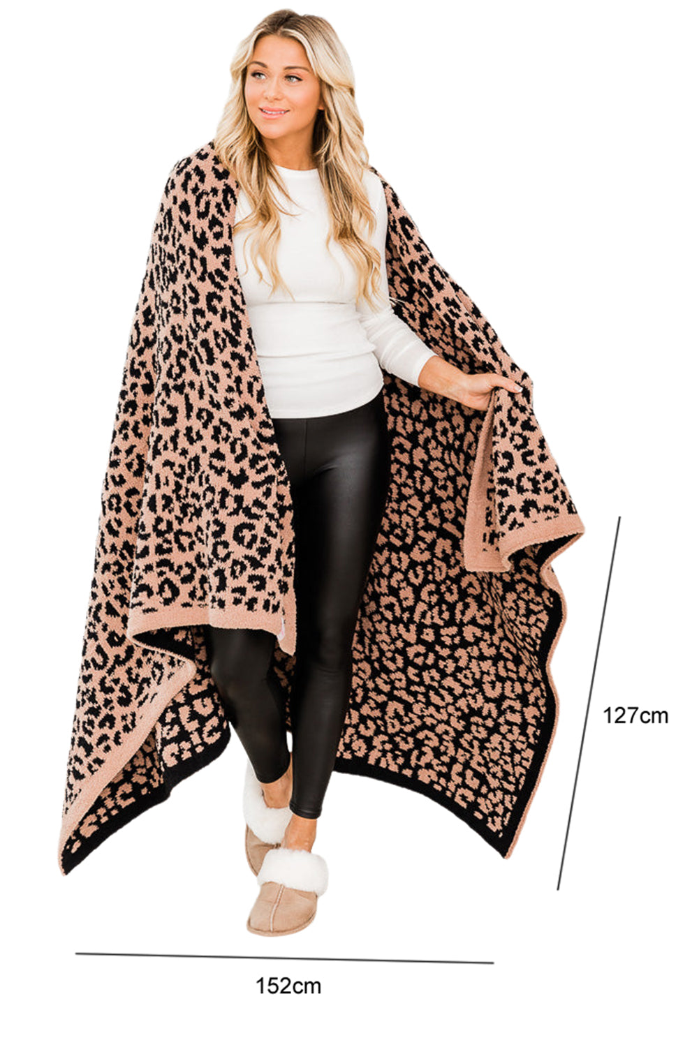 Black Leopard Grain Knitting Blanket 127*152cm